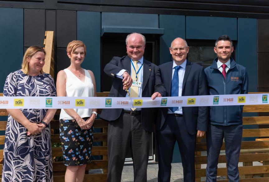 Ribbon cutting at Dacorum handover