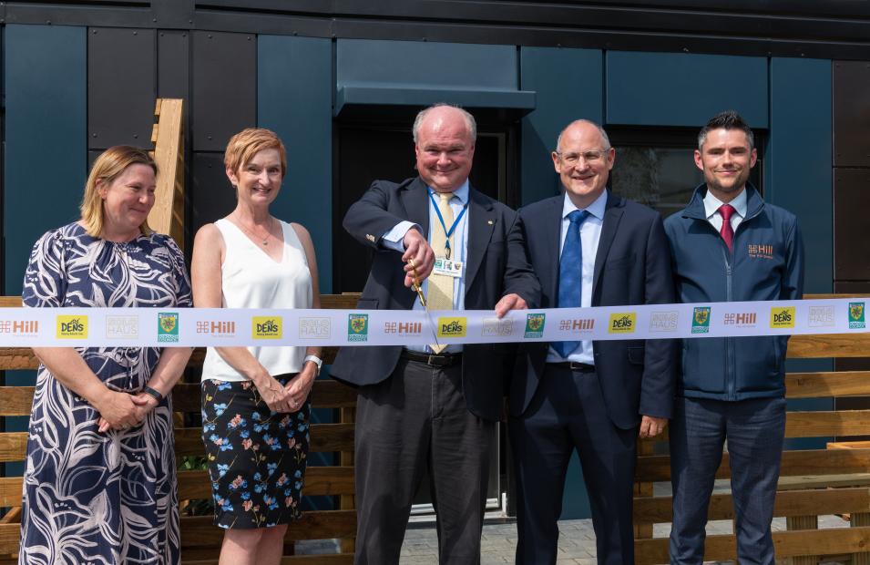 Ribbon cutting at Dacorum handover